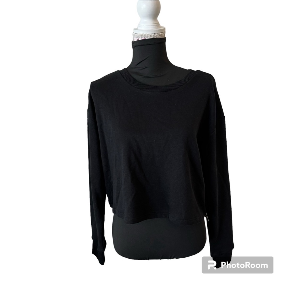 NWT 90 Degree Cropped Sweatshirt Size M Black